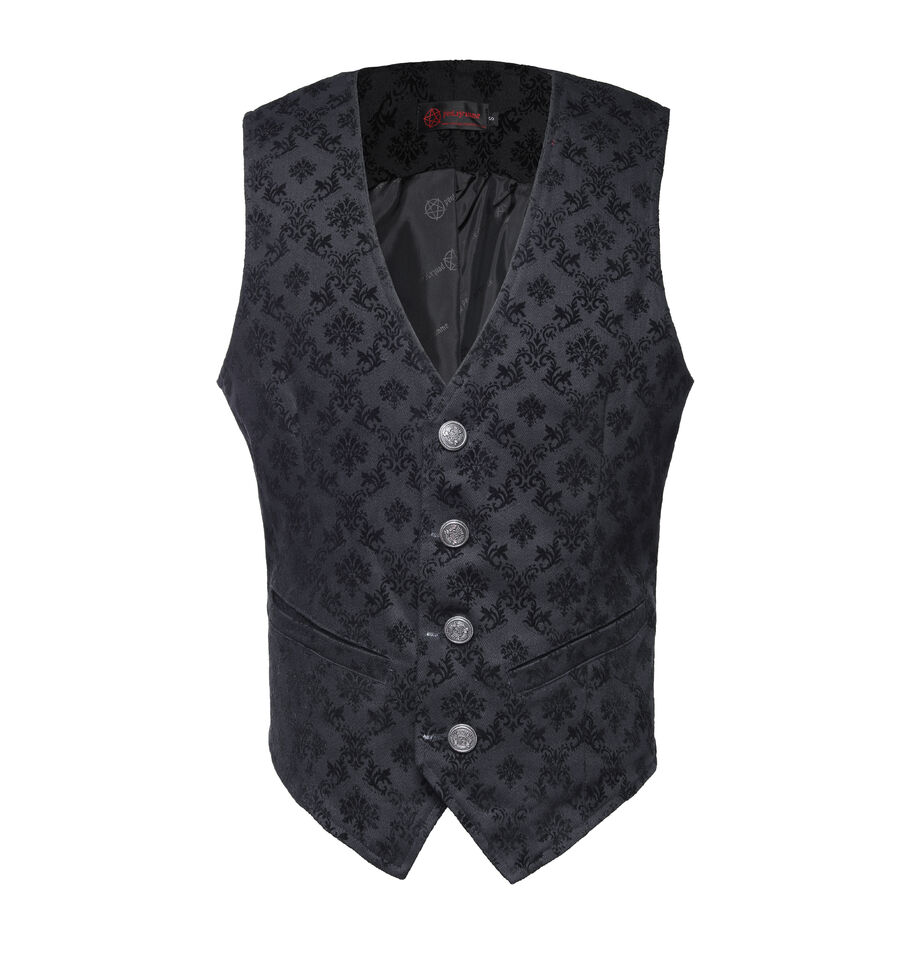 photo n°7 : Gilet Homme Gothique coton floqué velour Noir