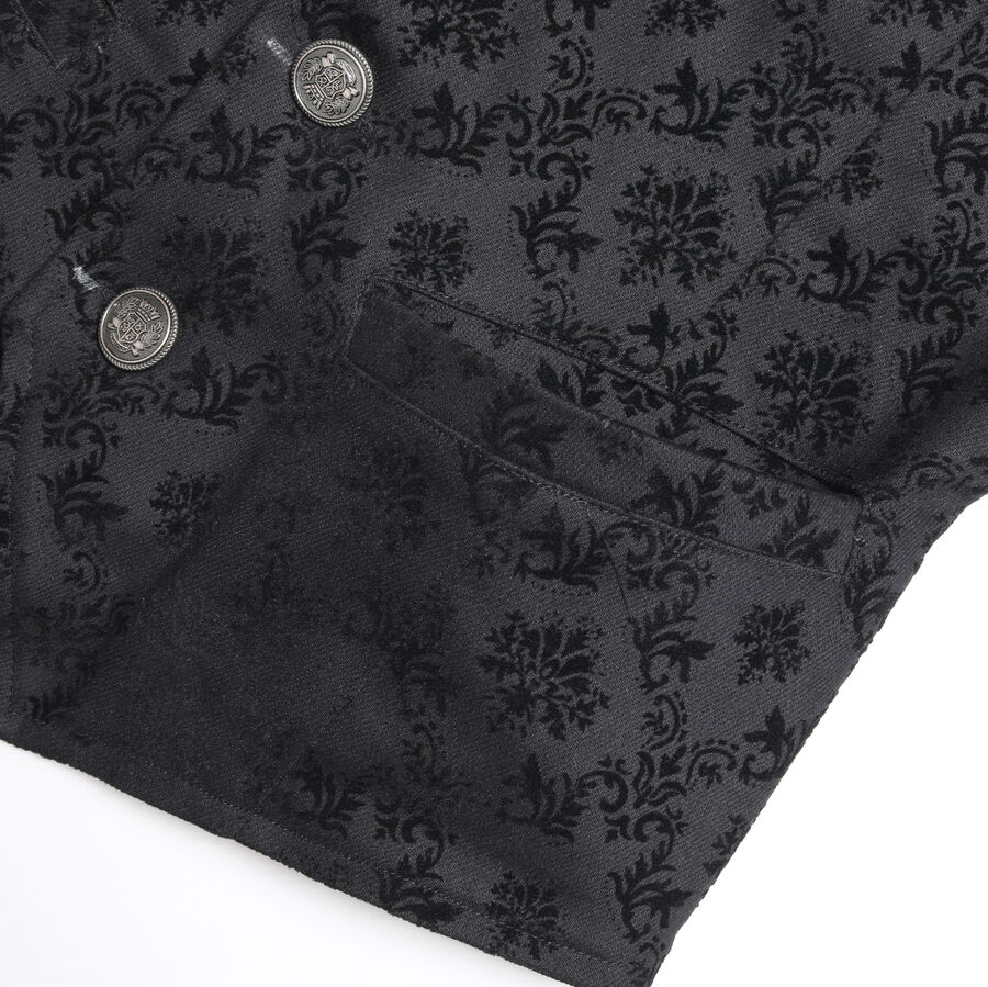 photo n°10 : Gilet Homme Gothique coton floqué velour Noir