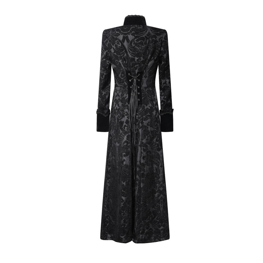 photo n°9 : Manteau long femme gothic brocard noir