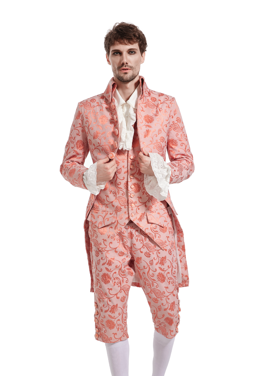 photo n°2 : Manteau Homme Gothique Aristocrate Victorien Brocard orange