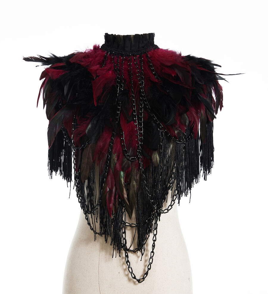 photo n°5 : Boléro gothique à plumes rouge