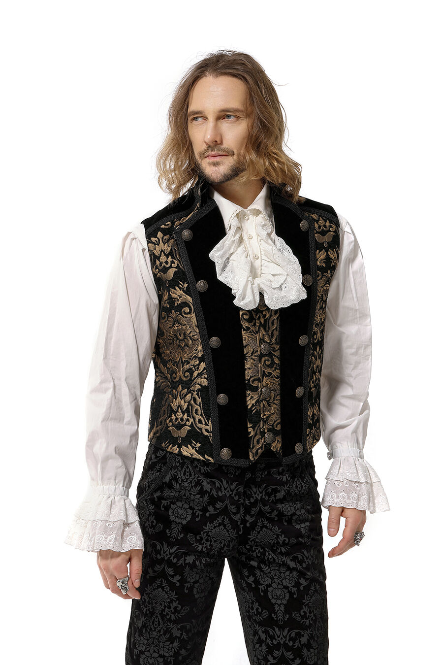 photo n°5 : Gilet Homme Gothique Steampunk Victorien Brocard gold