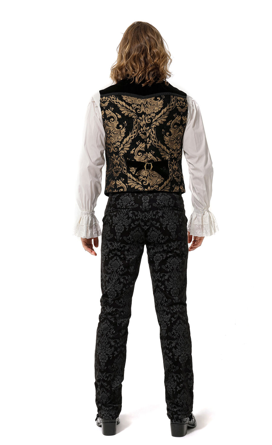 photo n°2 : Gilet Homme Gothique Steampunk Victorien Brocard gold