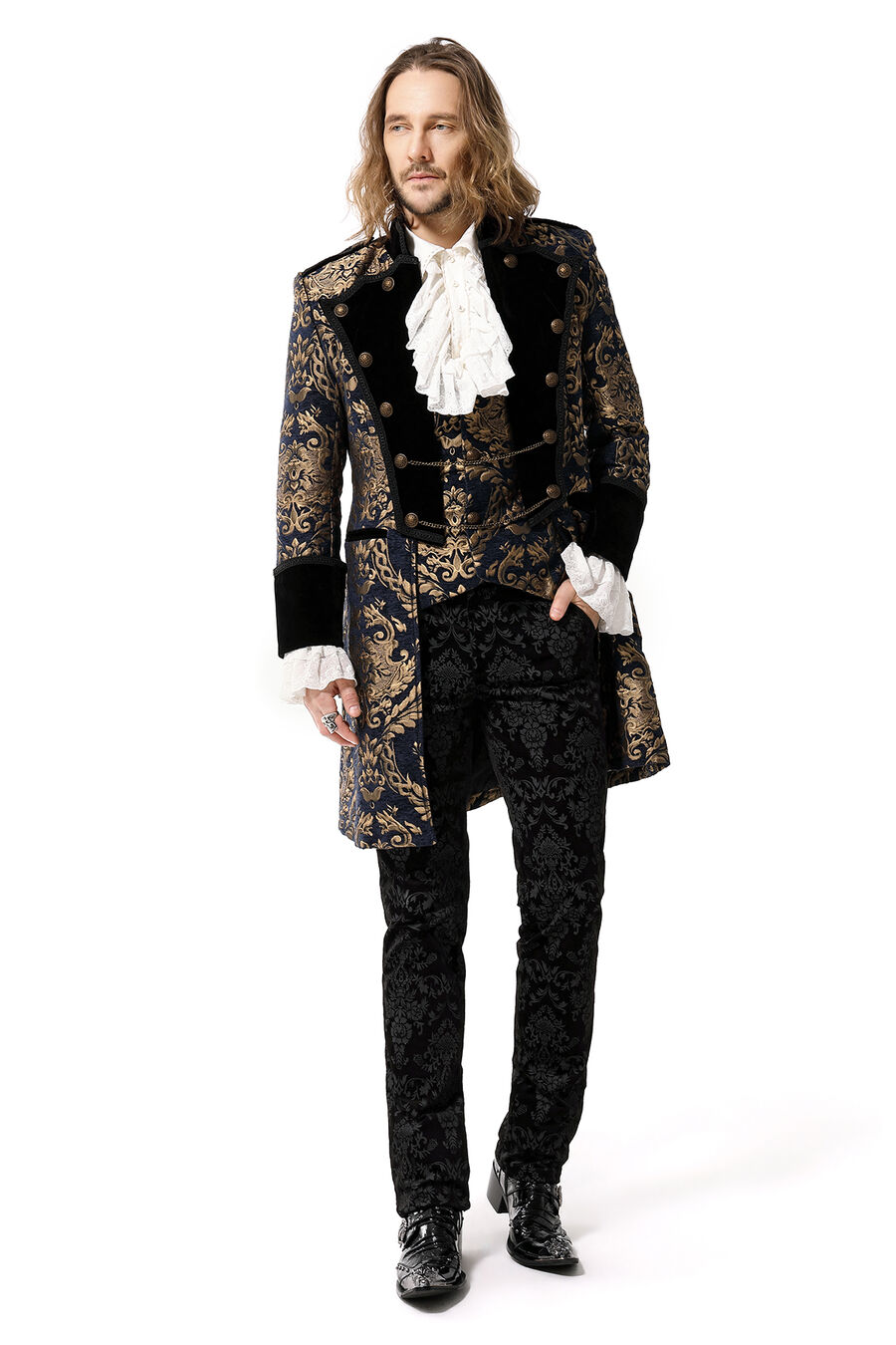 photo n°5 : Manteau royaliste beu en velours pour homme