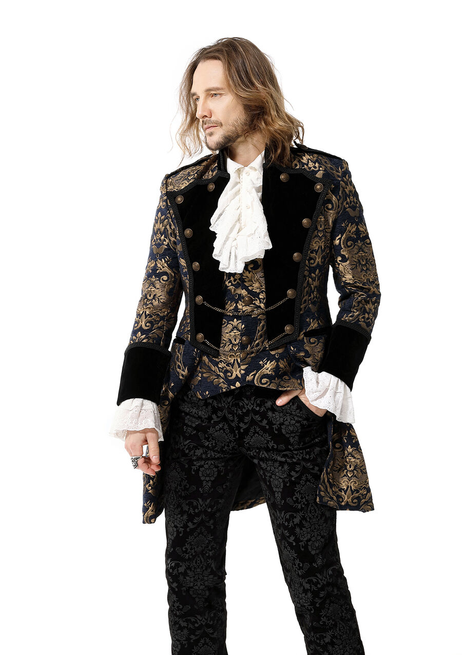 photo n°3 : Manteau royaliste beu en velours pour homme