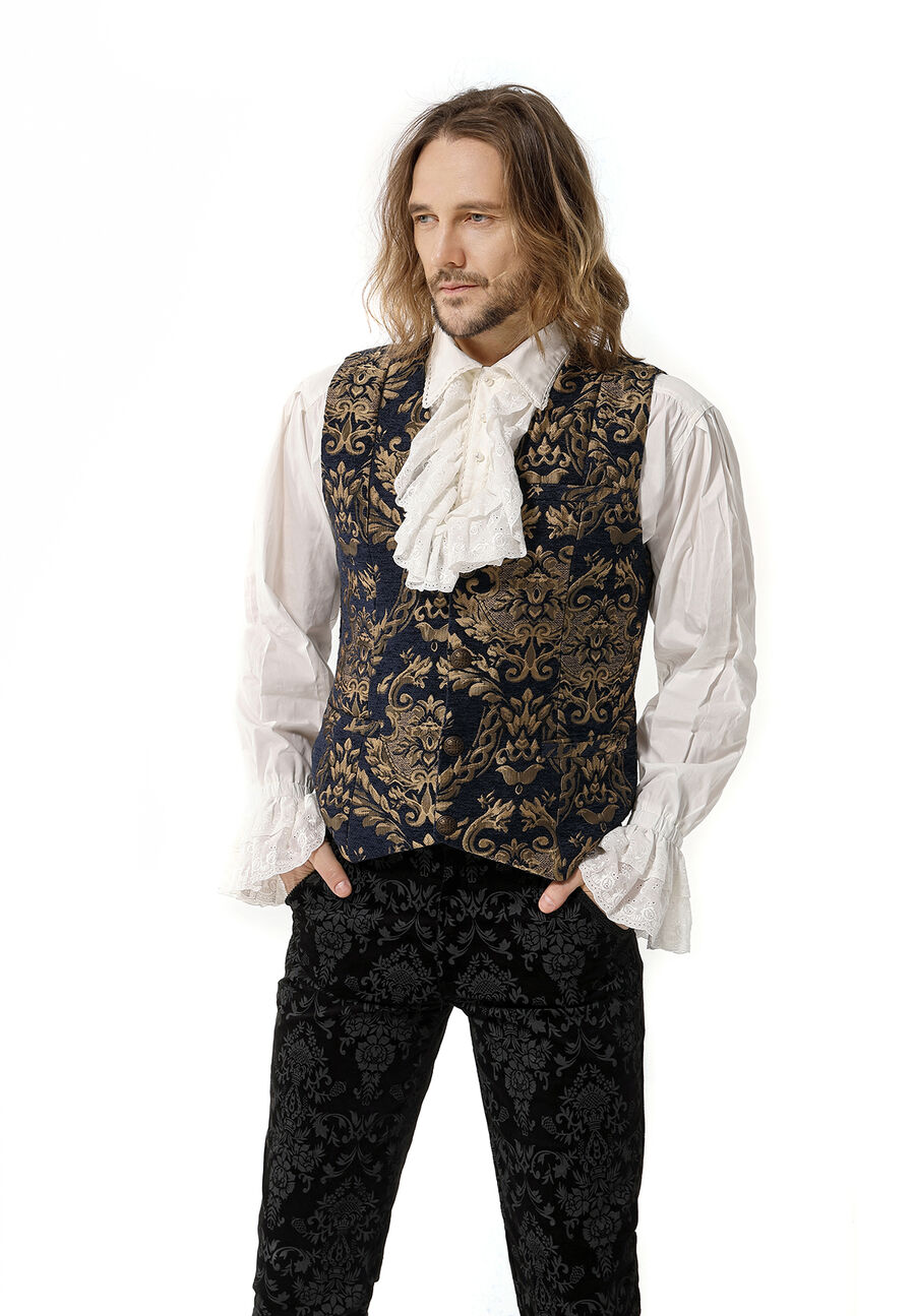 photo n°9 : Gilet Homme Gothique Steampunk Victorien Brocard bleu