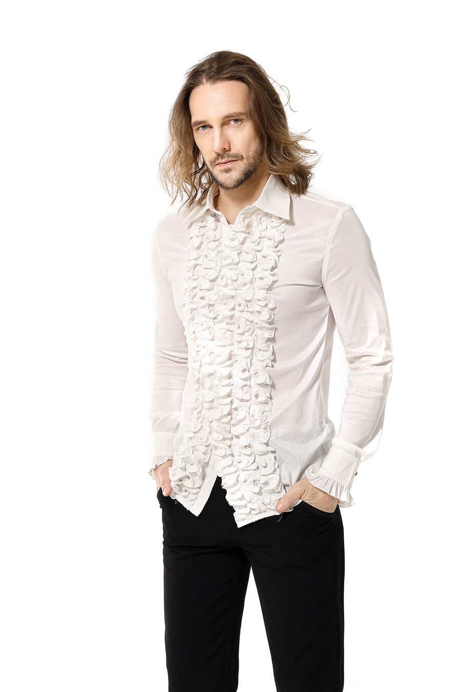 Chemise homme jabot disco