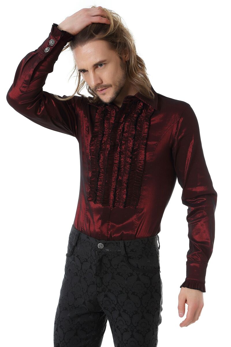 photo n°2 : Chemise à jabot classique Rouge