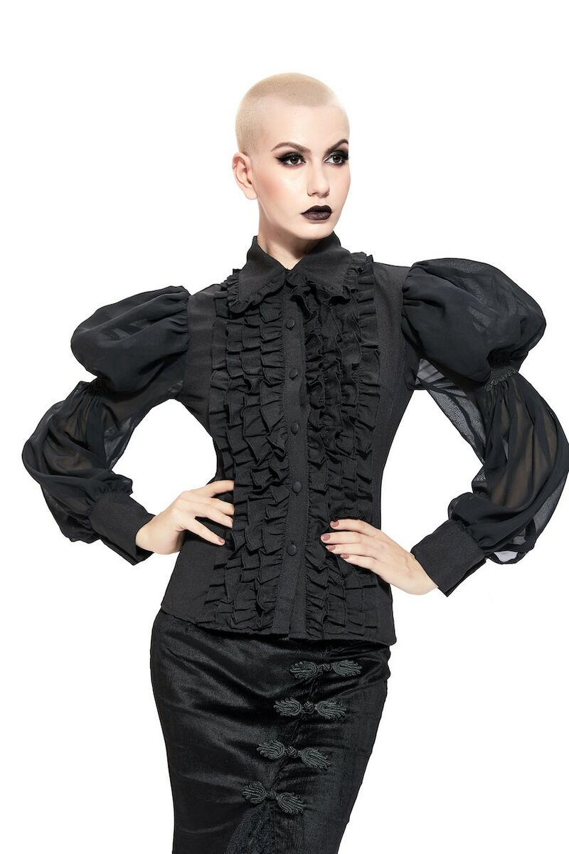 photo n°2 : Chemise gothique bouffante à jabot pour femme