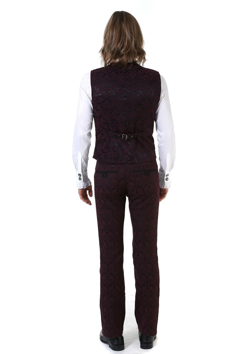 photo n°4 : Gilet gothique aristocrate bordeaux pour homme