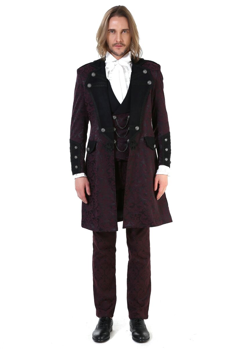 photo n°5 : Gilet gothique aristocrate bordeaux pour homme