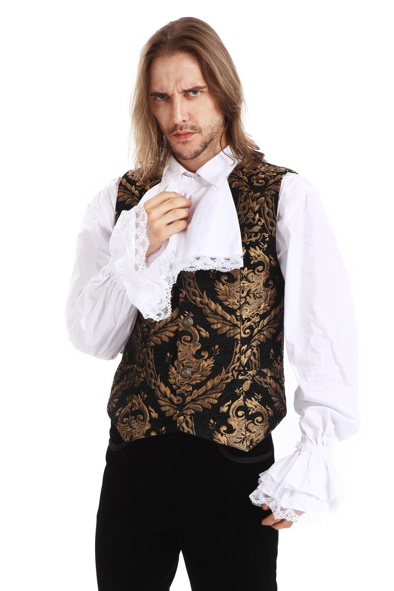 photo n°2 : Gilet Homme Gothique Steampunk Victorien Brocard black