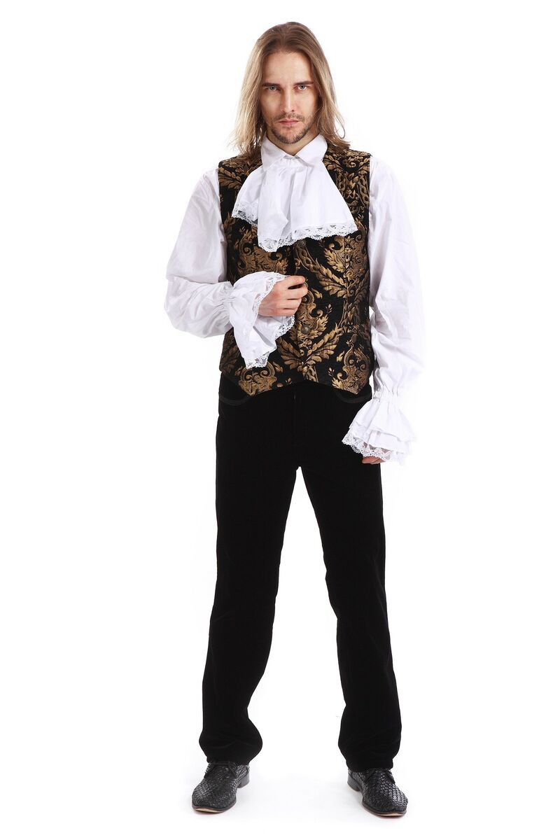 photo n°3 : Gilet Homme Gothique Steampunk Victorien Brocard black