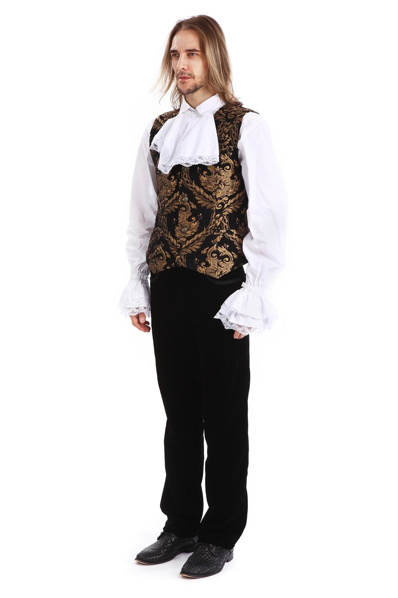 photo n°4 : Gilet Homme Gothique Steampunk Victorien Brocard black