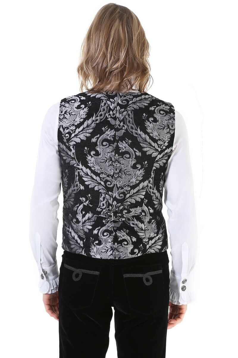 photo n°4 : Gilet Homme Gothique Steampunk Victorien Brocard gris