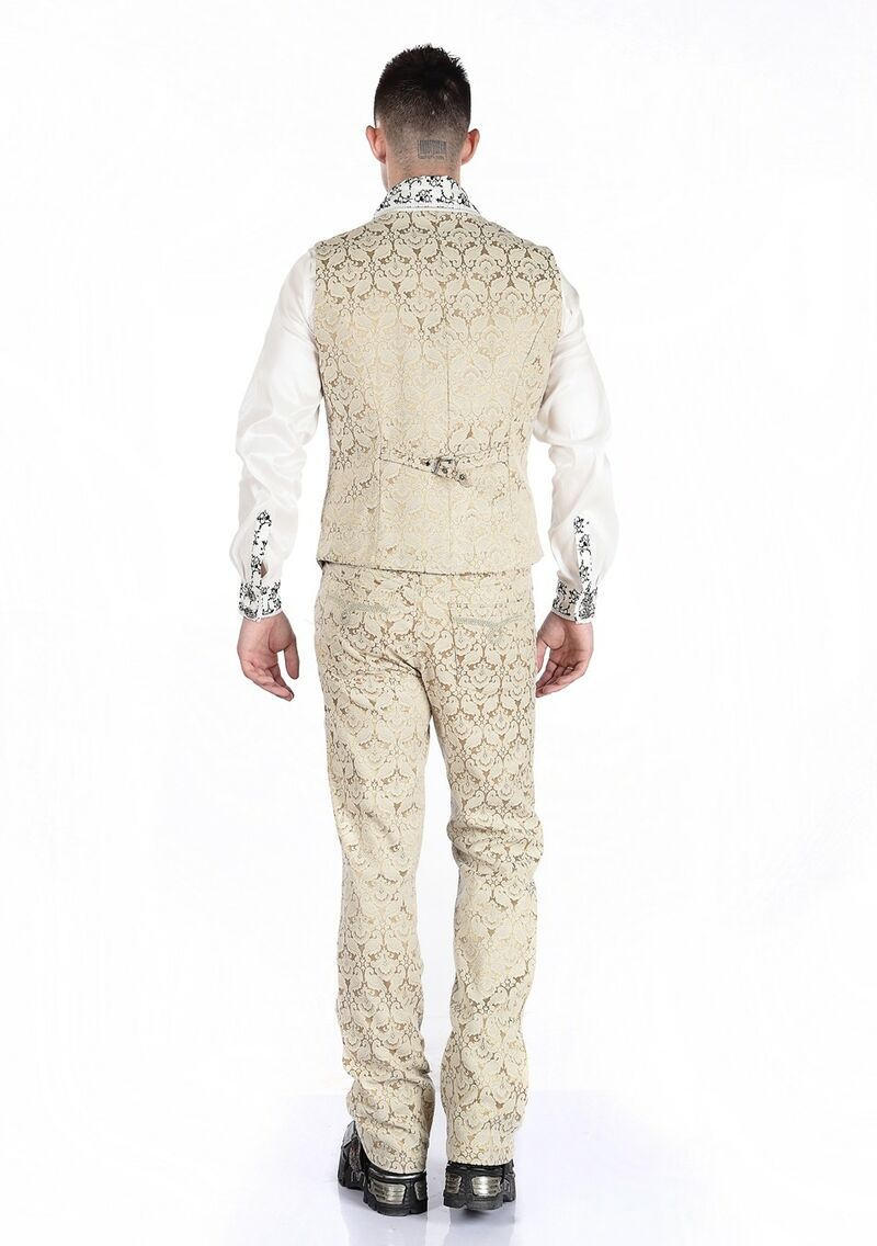 photo n°4 : Gilet Homme Gothique Steampunk Victorien Brocard Beige