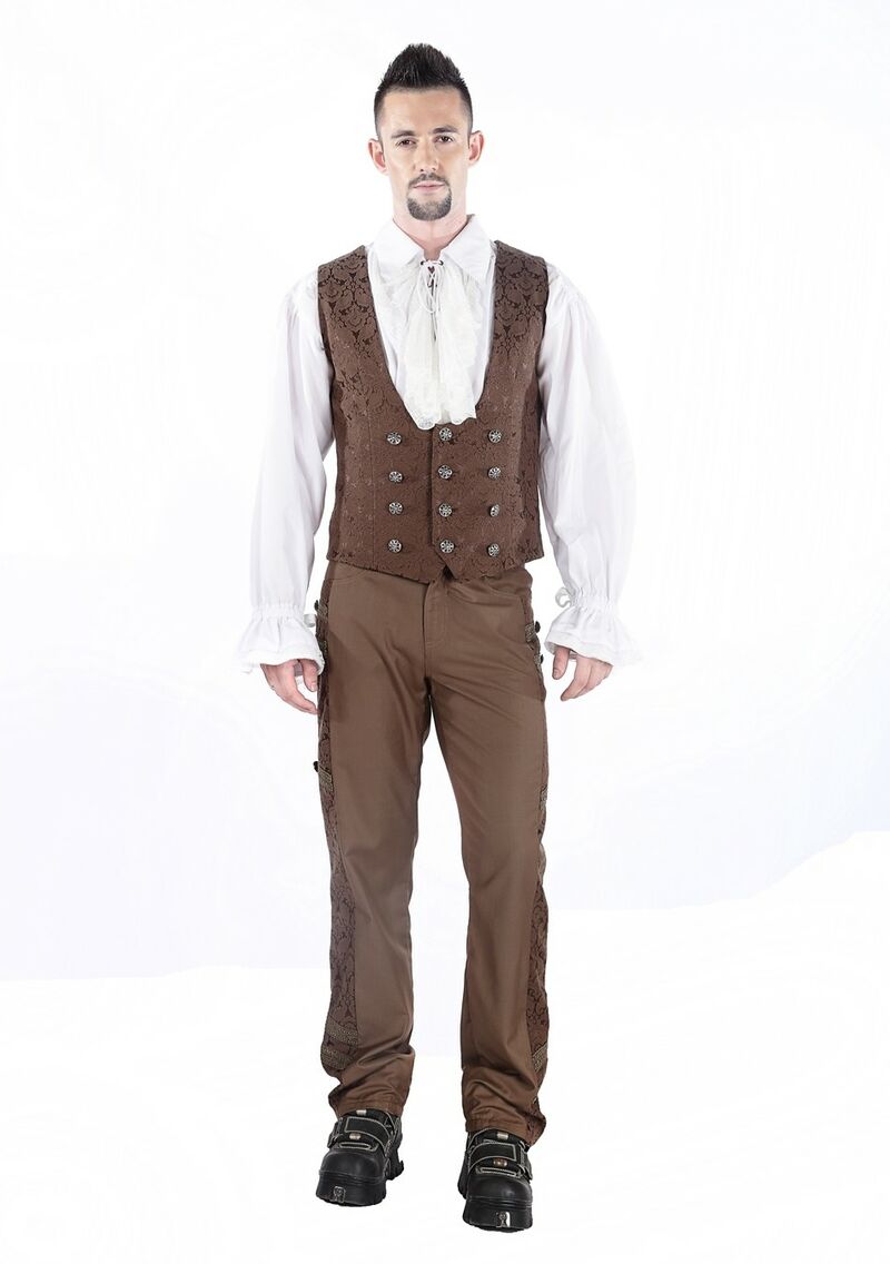 photo n°2 : Gilet Homme Gothique Steampunk Victorien Lacé style pentagramme