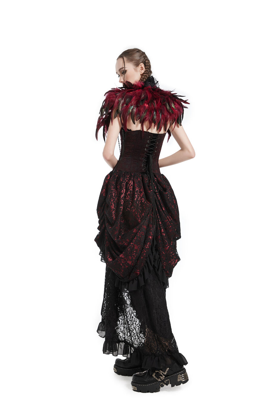 photo n°4 : Boléro gothique à plumes rouge