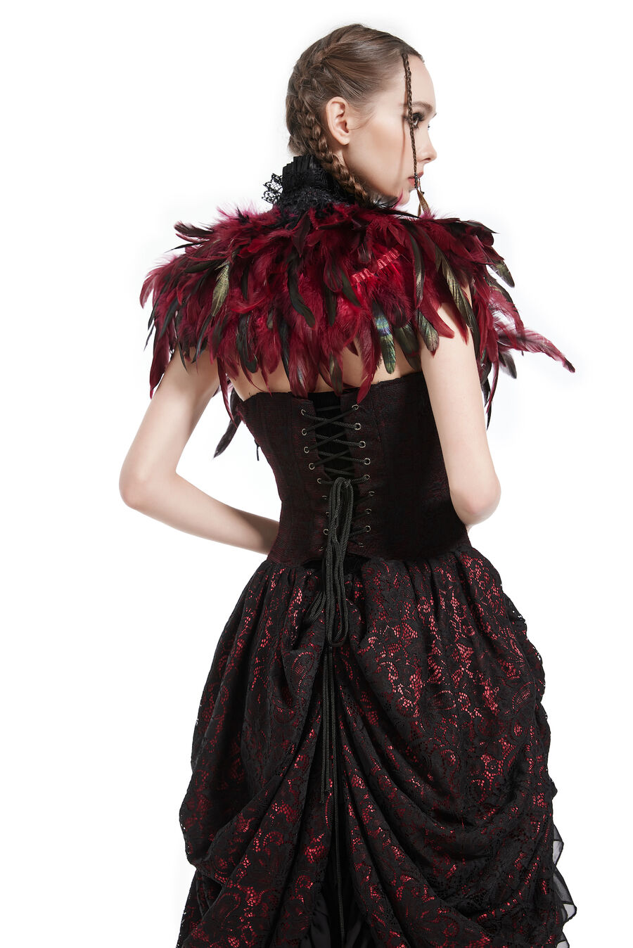 photo n°5 : Boléro gothique à plumes rouge