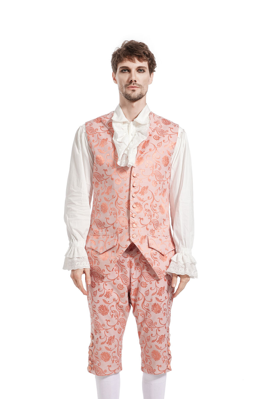 photo n°3 : Gilet Homme Gothique Steampunk Victorien Brocard blanc