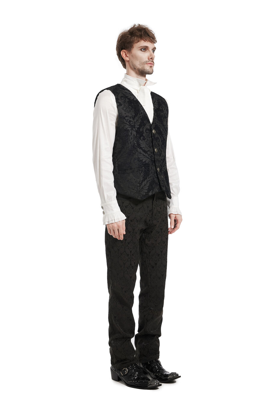 photo n°3 : Gilet Homme Gothique Steampunk Victorien Brocard black