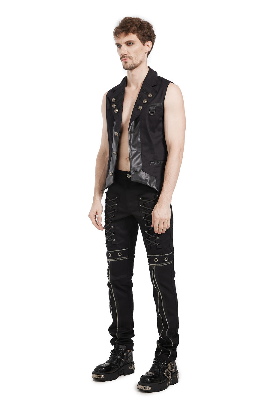 photo n°2 : Pantalon Homme Gothique Punk Lace métal