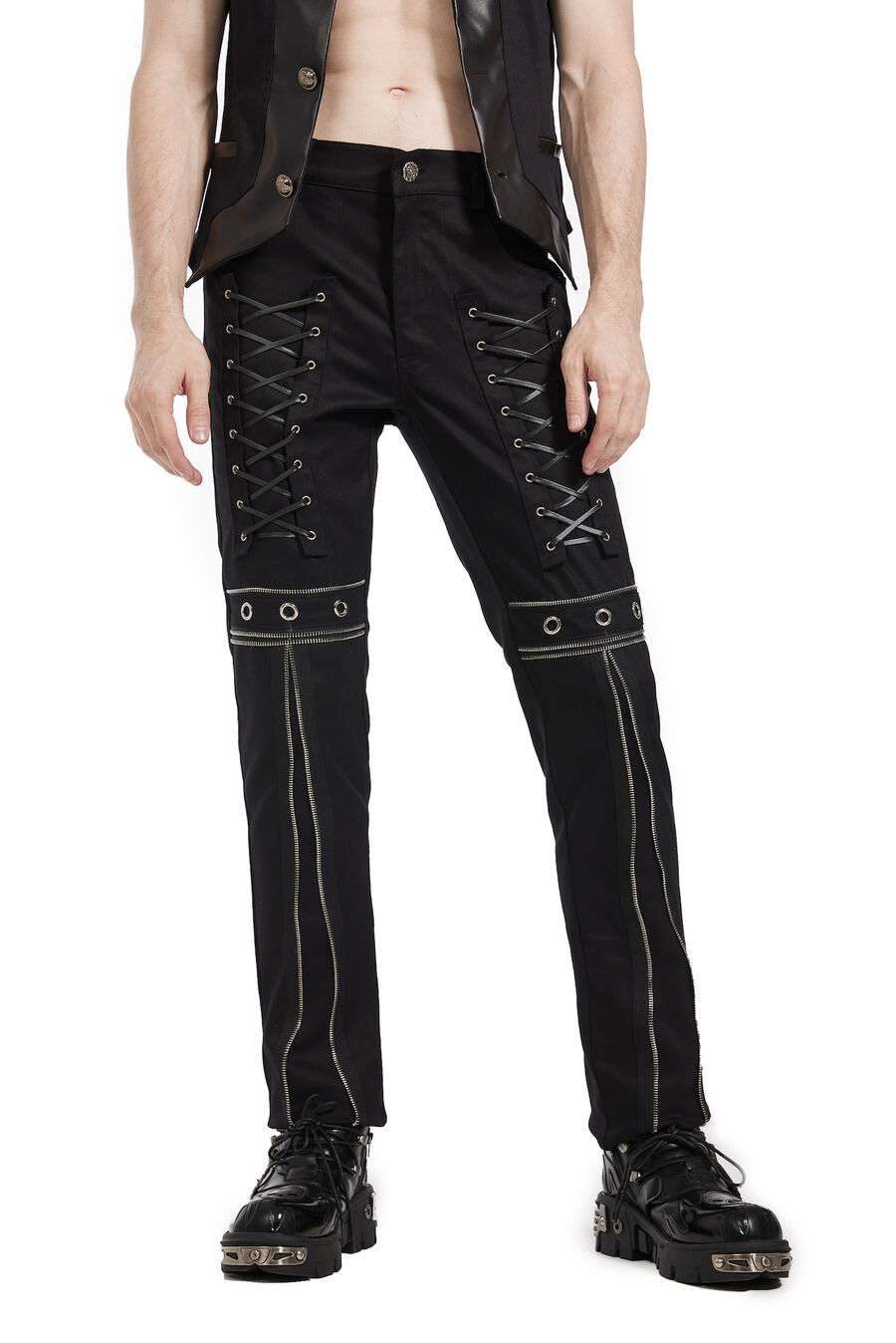 photo n°4 : Pantalon Homme Gothique Punk Lace métal