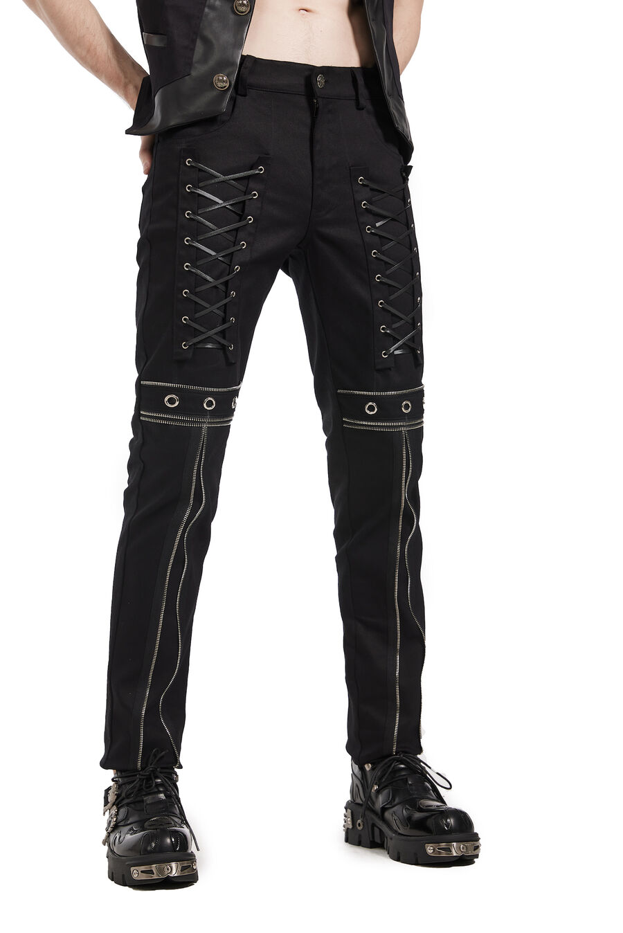 photo n°5 : Pantalon Homme Gothique Punk Lace métal