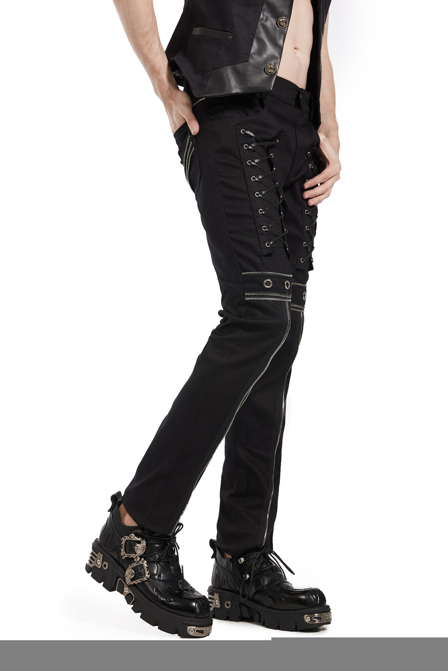 photo n°6 : Pantalon Homme Gothique Punk Lace métal