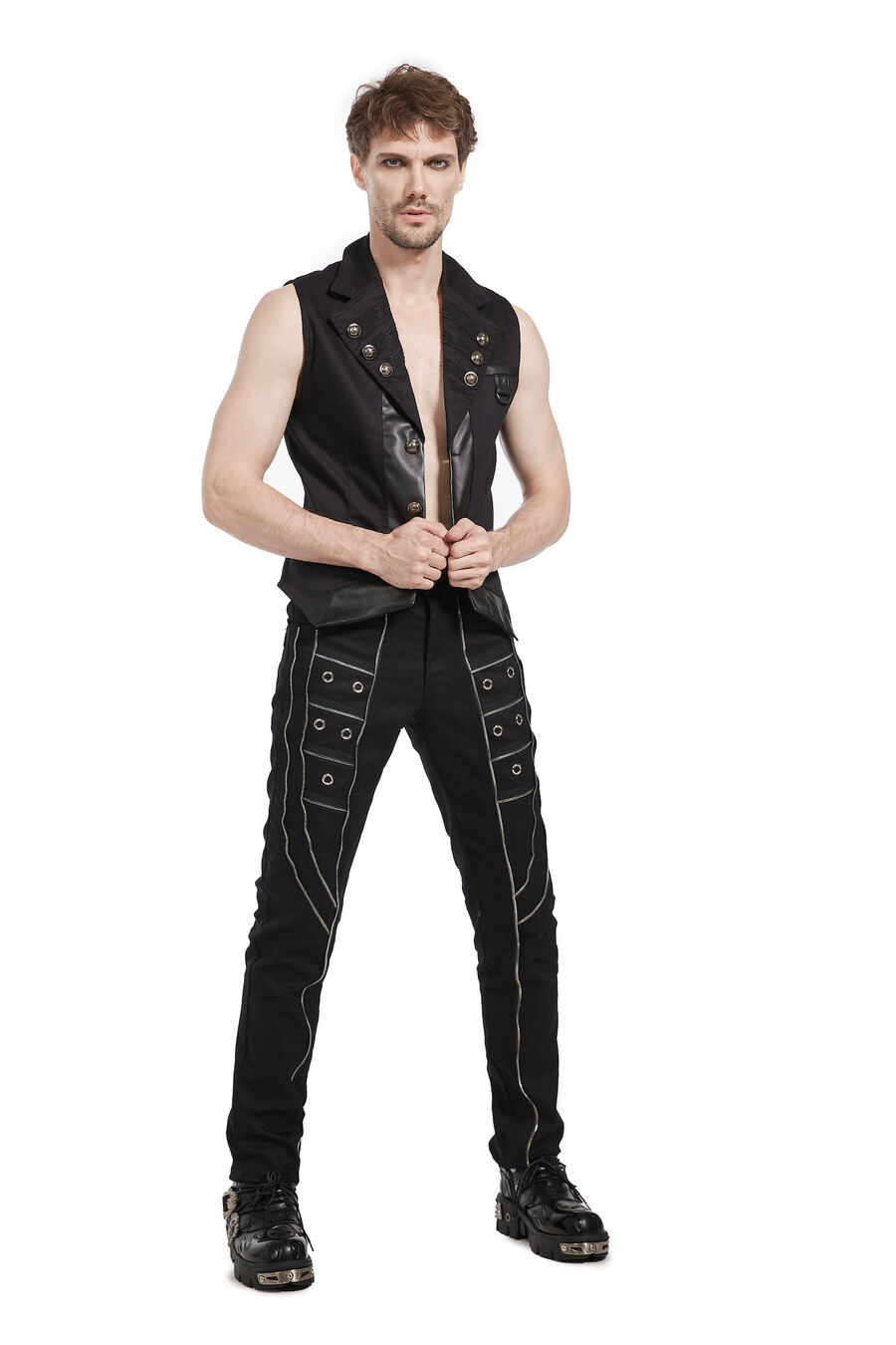 photo n°2 : Pantalon Homme Gothique Punk Lace métal