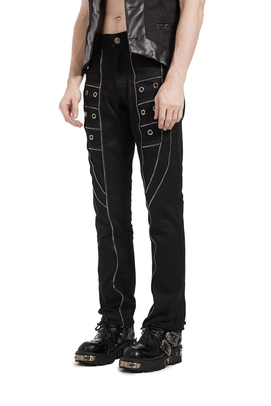 photo n°3 : Pantalon Homme Gothique Punk Lace métal