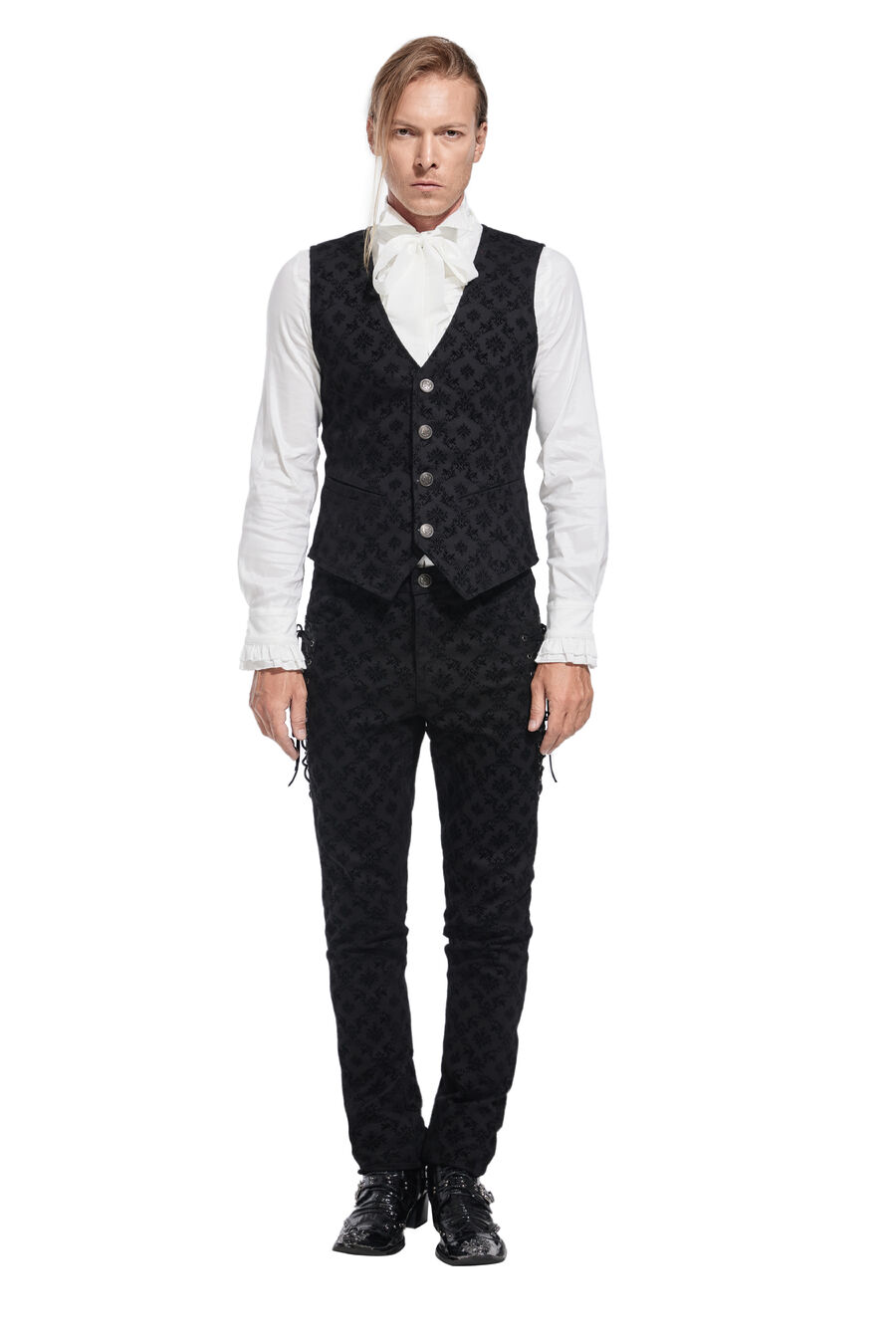 photo n°5 : Gilet Homme Gothique coton floqué velour Noir