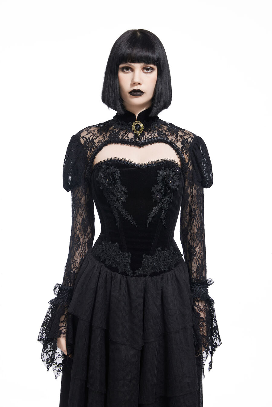 bolero femme en dentelle gothic