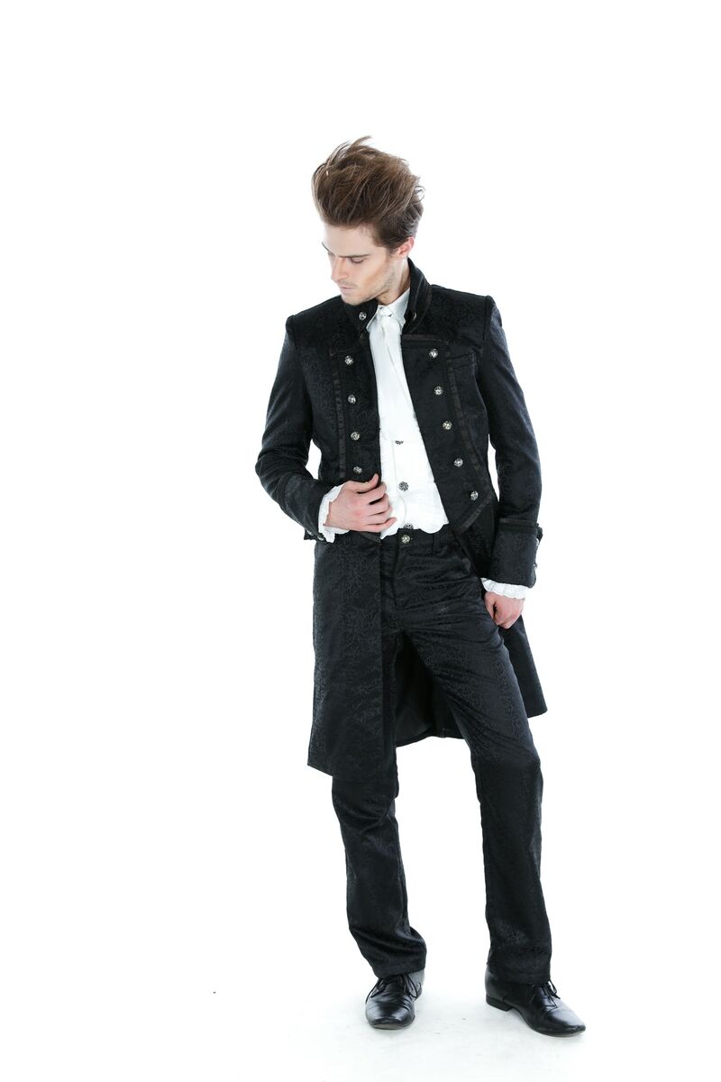 photo n°4 : Manteau long noir gothique aristocrate homme