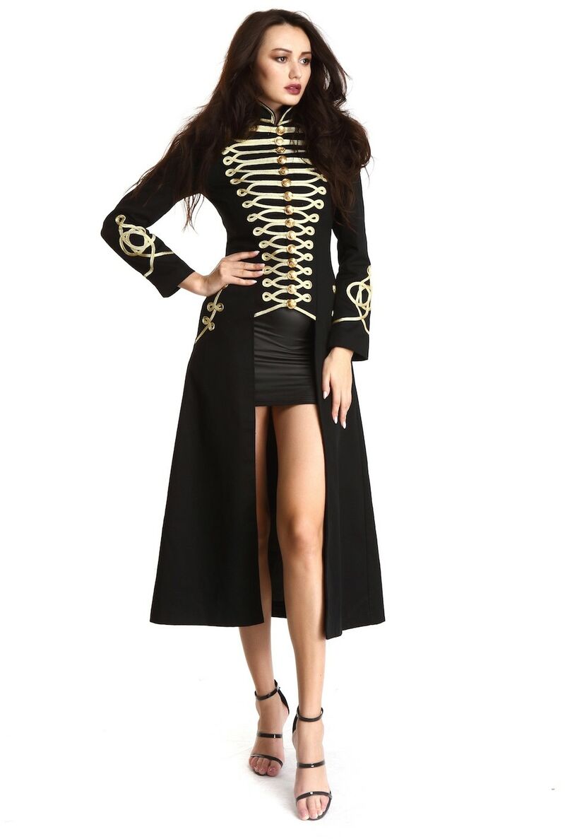 photo n°3 : Manteau long gothique style officier dorure en or pour femme