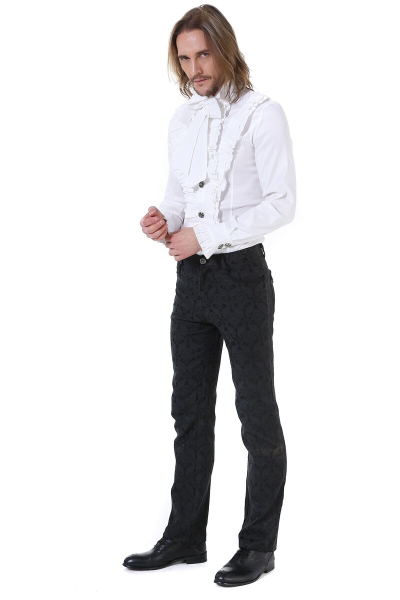 photo n°2 : Pantalon Gothique Aristocrate Homme Brocard Noir