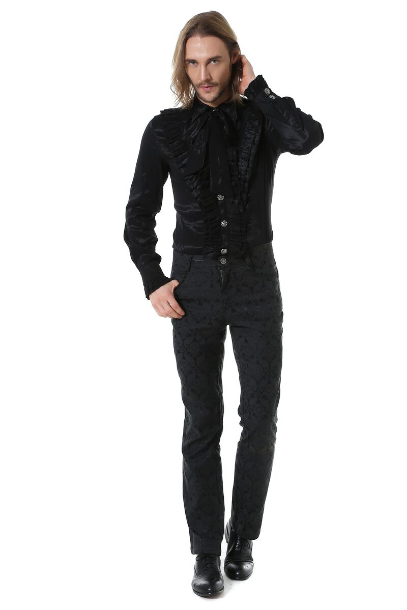 photo n°4 : Pantalon Gothique Aristocrate Homme Brocard Noir