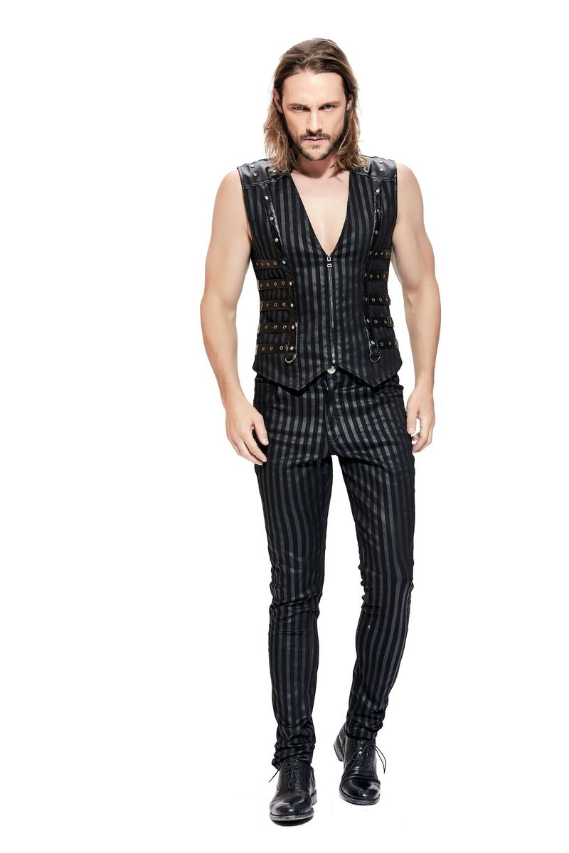 photo n°3 : Pantalon style gothique à rayure noir pour homme