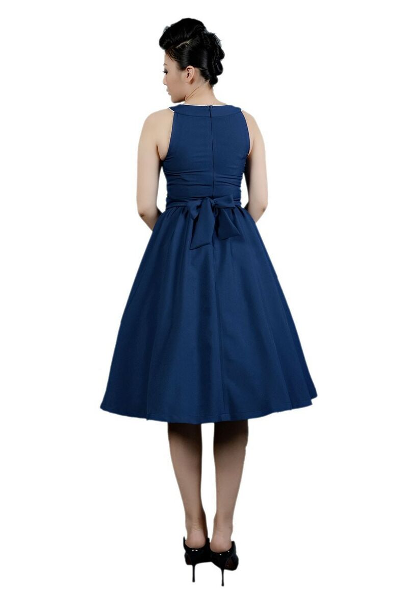 photo n°3 : Robe 50's rockroll rétro pin-up bleu marine