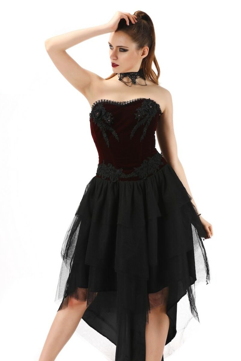 photo n°4 : Robe bustier en velours rouge