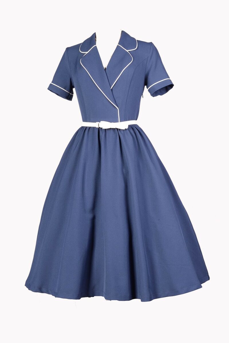 photo n°3 : Robe Crayon Rockabilly 50's Bleu Marine