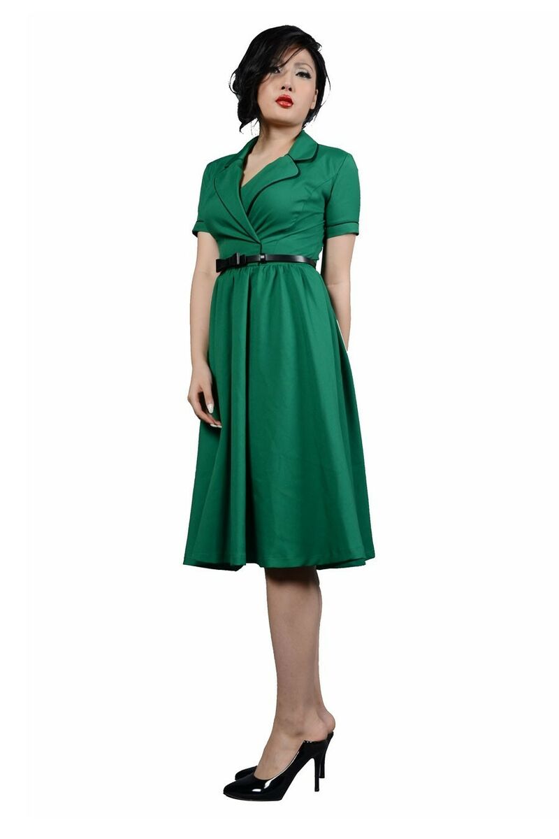 photo n°2 : Robe Crayon Rockabilly 50's Vert