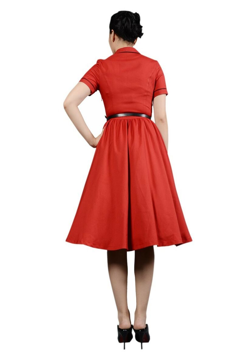 photo n°2 : Robe Crayon Rockabilly 50's Rouge