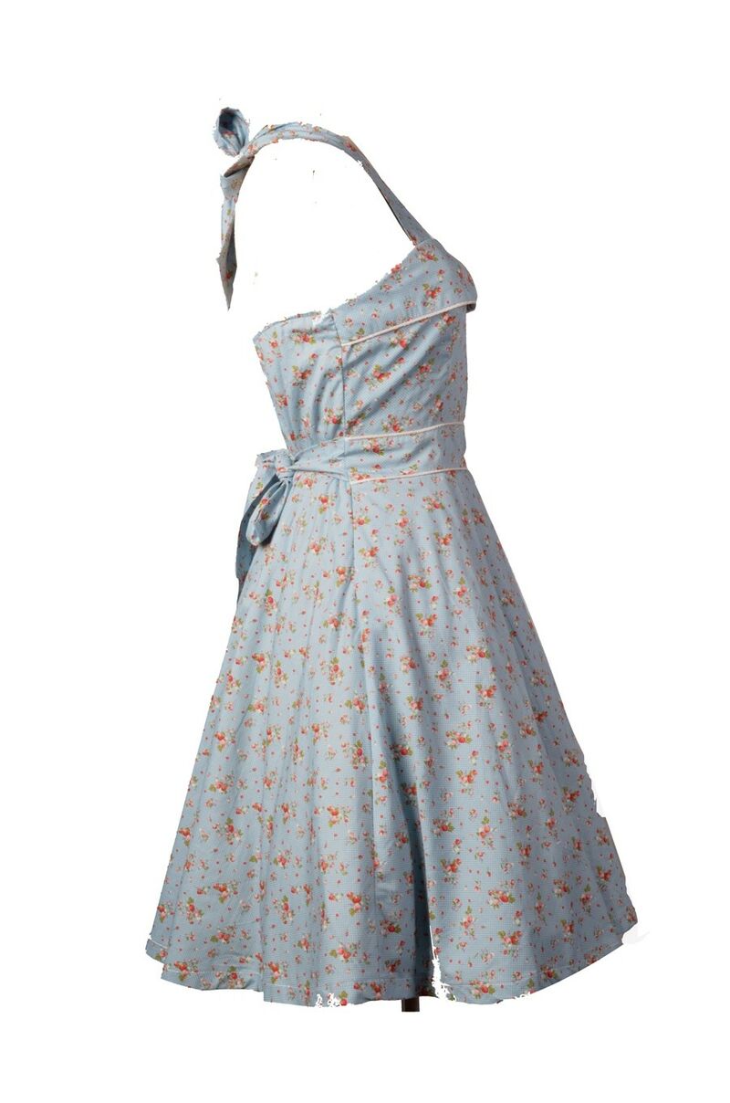 photo n°3 : Robe Pin-Up Rockabilly 50's Rétro bleu à cerise