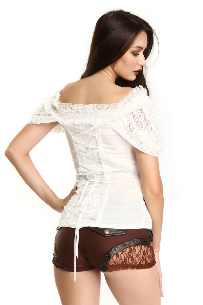 Short Steampunk Similicuir pour Femme