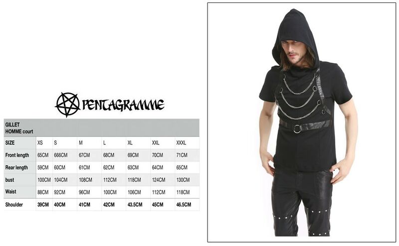 photo n°2 : T-shirt a capuche avec chaines steampunk pour homme