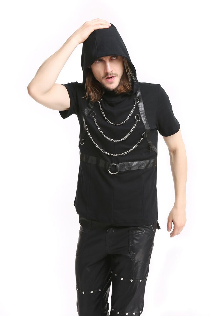 photo n°7 : T-shirt a capuche avec chaines steampunk pour homme