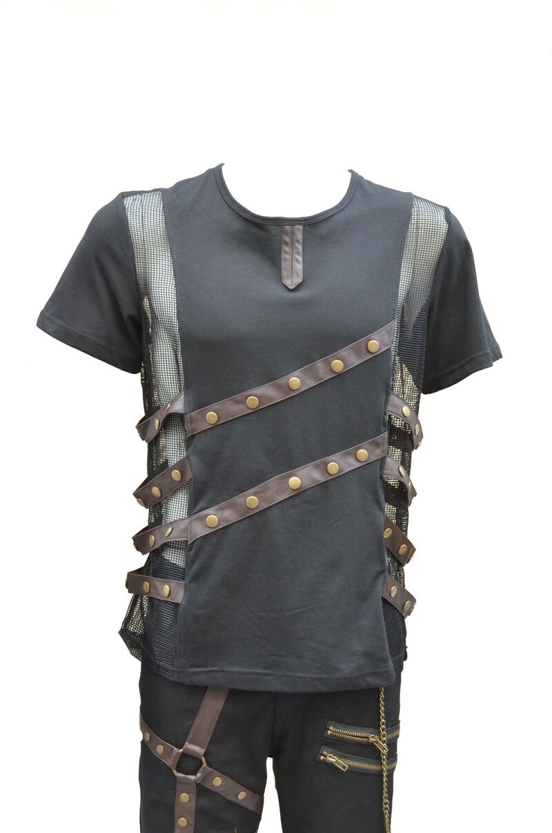 Tee Shirt Homme steampunk Gothique résille