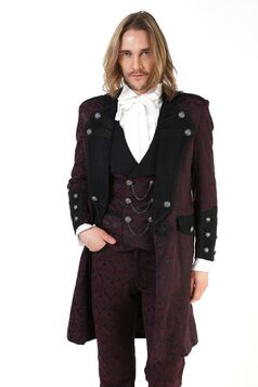 Veste Bordeaux aristocrate brocard homme