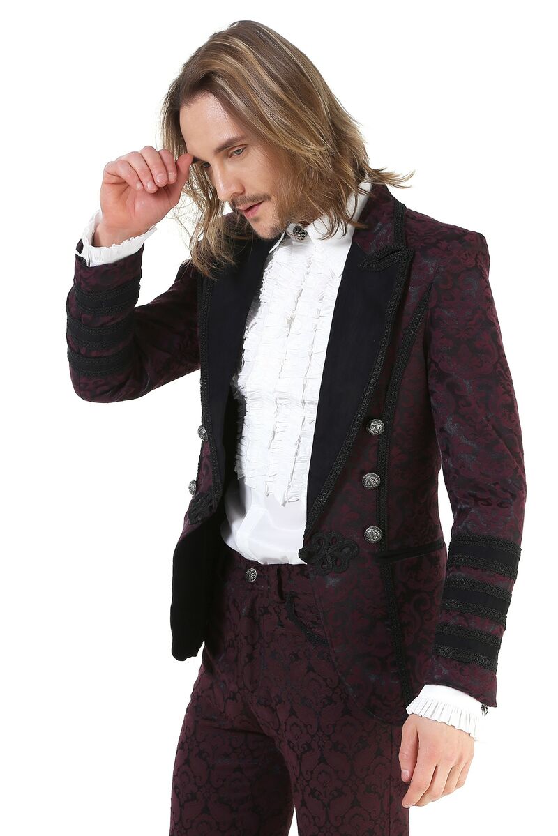 photo n°2 : Veste gothique brocard bordeaux pour homme